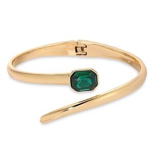 Ettika Deco Wrap Cuff - Emerald Crystal with 18k Gold Plating / One Size✨️ NWT
